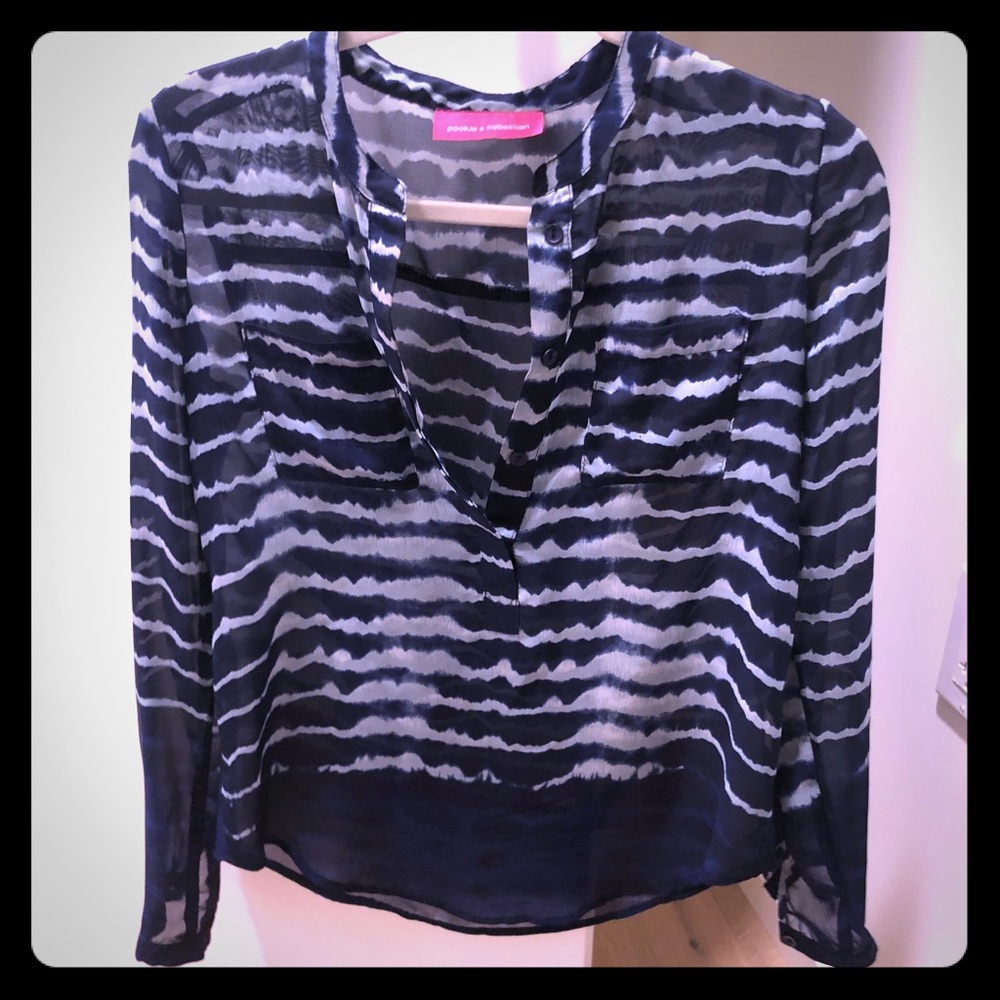 NYC boutique Pookie & Sebastian Navy Blue Blouse